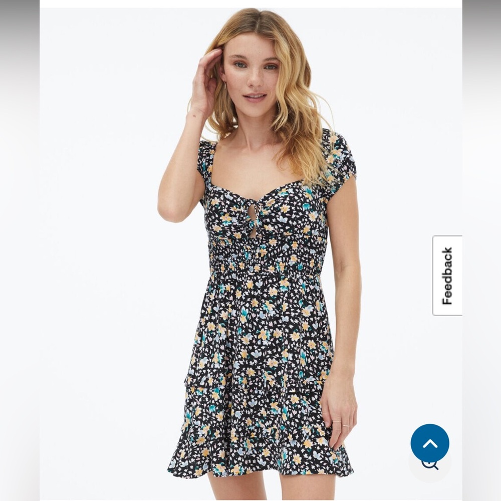 Aeropostale Floral Sweetheart Keyhole A-line Dress